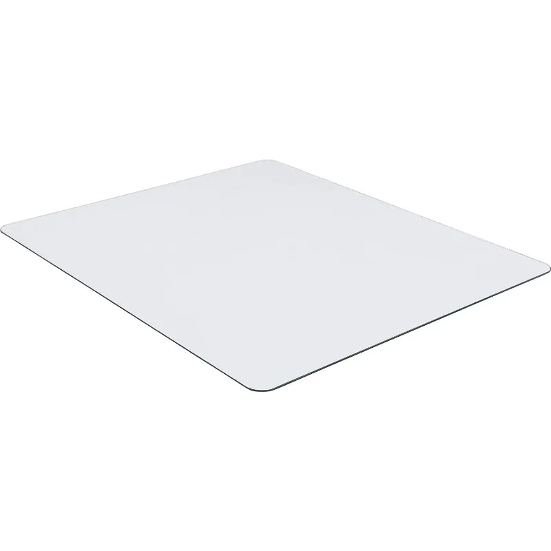 Tempered Glass Chairmat, 44" Width X 50" Depth X 0.25" Thickness, Clear, 1 Each
