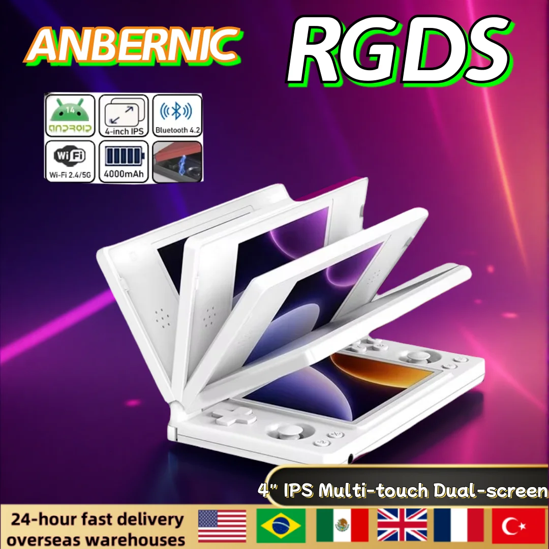 

Портативная игровая консоль ANBERNIC RG DS с 4-дюймовым IPS-экраном, двумя дисплеями, Android, аккумулятором 4000 мАч, поддержкой Rixelhk, Wi-Fi, RGDS, PSP.