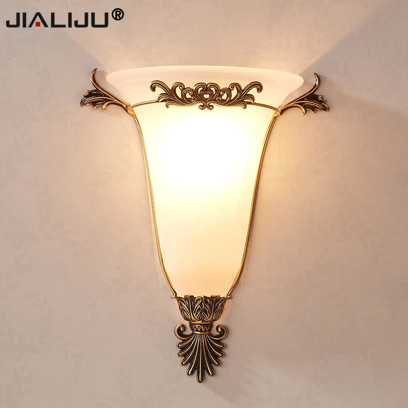 All copper wall lamp European retro simple living room background wall wall lamp bedside bedroom, aisle corridor dining room