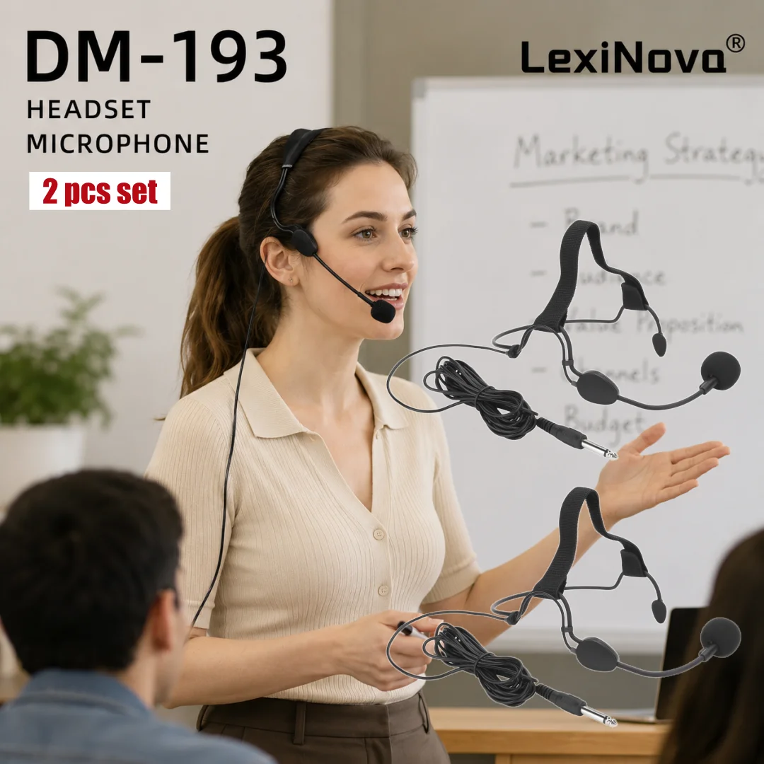 

New 6.35mm Headworn Wired Microphone DM-193 Lightweight headband for Speech And Presentation Teaching Meetings Video Recording