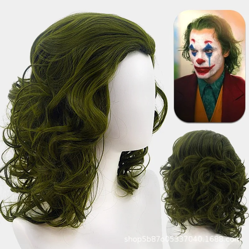 

European and American Movie Green Medium-Length Curly HaircosplayHalloween Wig Headpiece