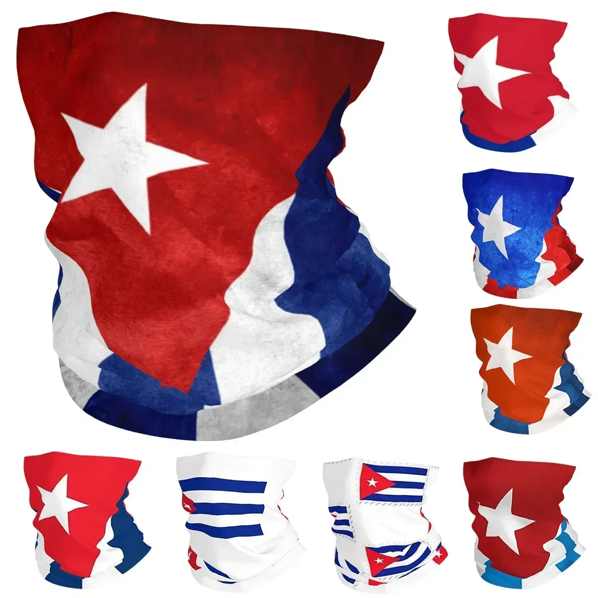 Cuba Cuban National Flag Bandana Neck Gaiter Printed Wrap Scarf Multi-use Face Mask Running for Men Women Adult Breathable