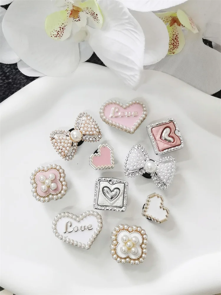 5PCS ABS Shoe Charms Buckles DIY Rhinestone Bowtie Clog Parts Decoration Garden Shoes Accessories For Women Birthday Party Gifts image 5