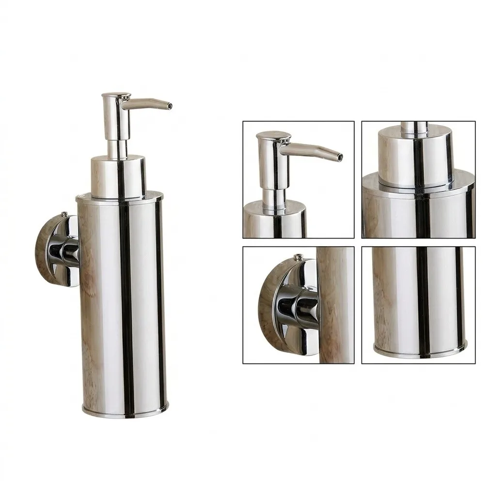Stainless Steel Wall Mount Soap Dispenser with Secure Hardware Kit for Easy DIY Installation No Drilling Needed