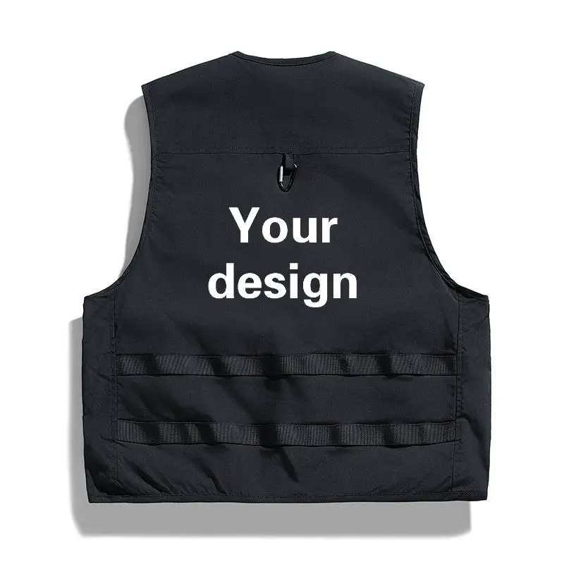 Summer Men's And Women's Multi Pocket Workwear Vest Seasonal Leisure Outdoor Fishing Hiking Tourism Vest Work Customized Pattern