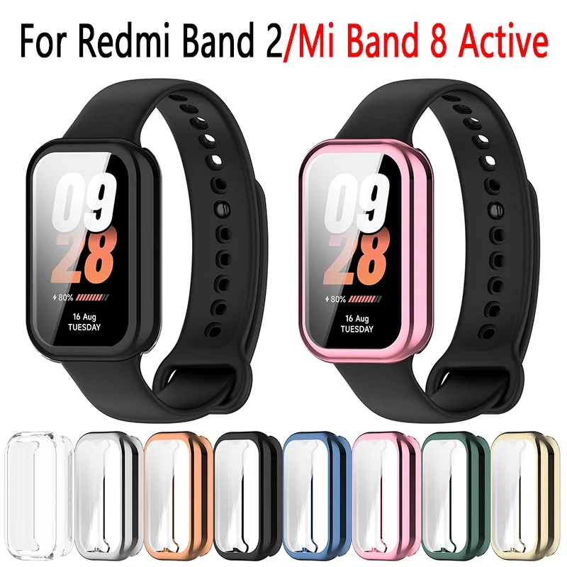 Funda completa para Xiaomi Redmi band 2, Protector de pantalla activo de Tpu para Mi band 8