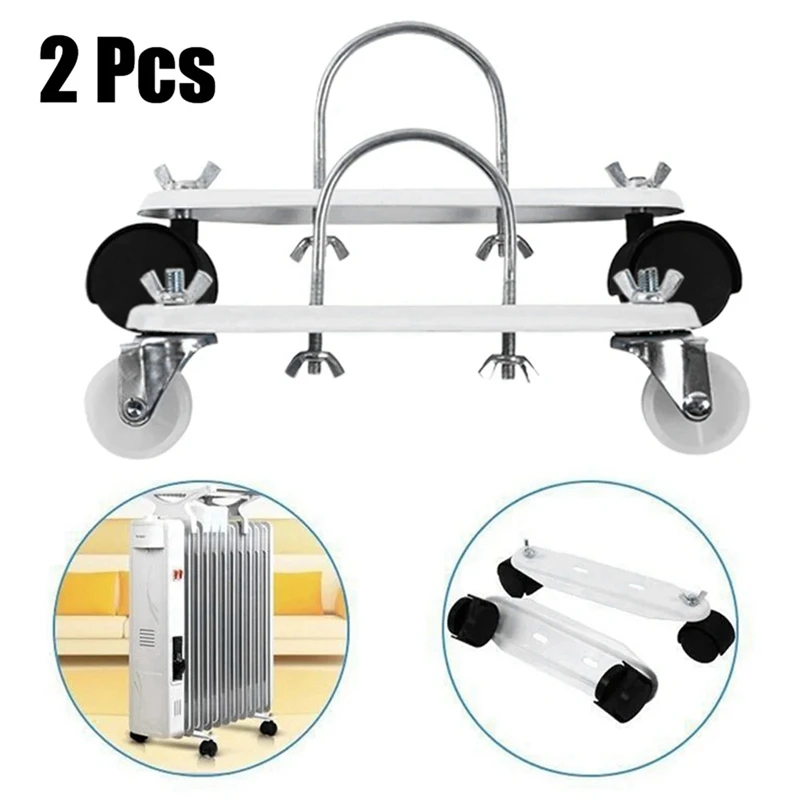 Mobile Pulley Bracket For Electric Heaters, Oil Tin Hydroelectric Radiator Stand, Easily Move Your Heater Anywhere Durable Black