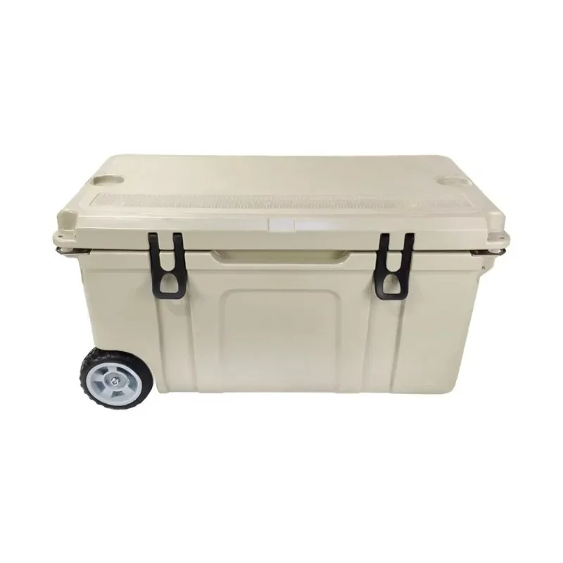 Portable 75L Rotary Wheel Cooler Box Fishing Tackle Chest Ice Fishing Tools and Accessories