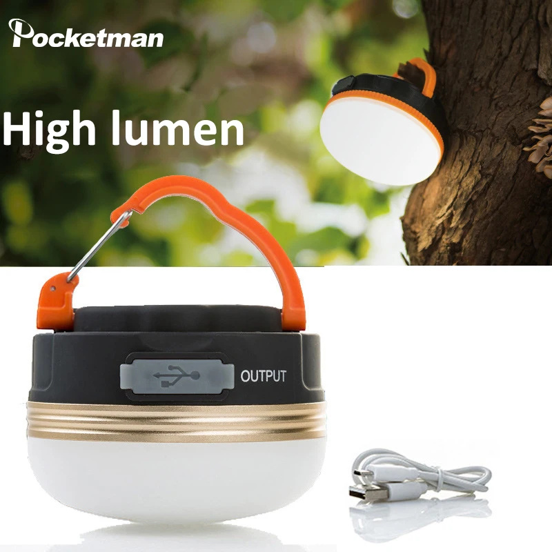 LED Camping Lantern USB Rechargeable Tent Lamp Portable Outdoor Hanging Lights Night Emergency Lamp with Magnet