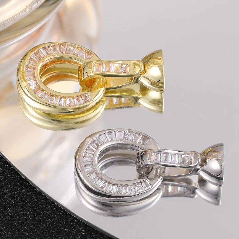 Juya-Fermoirs de perles faits à la main, composants exécutifs, or 18 carats, plaqué argent, serrures de fixation de décoration, fournitures de bijoux