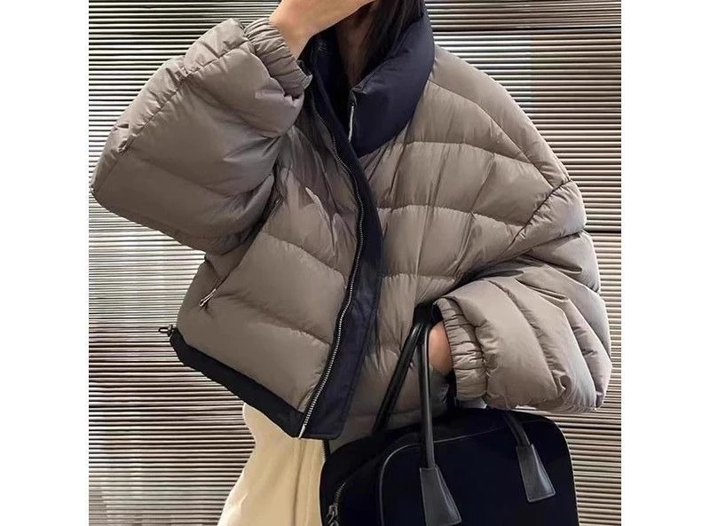 Two Sided Women's Clothing Winter Contrasting Short Cotton Jacket and Bread Jacket Trend