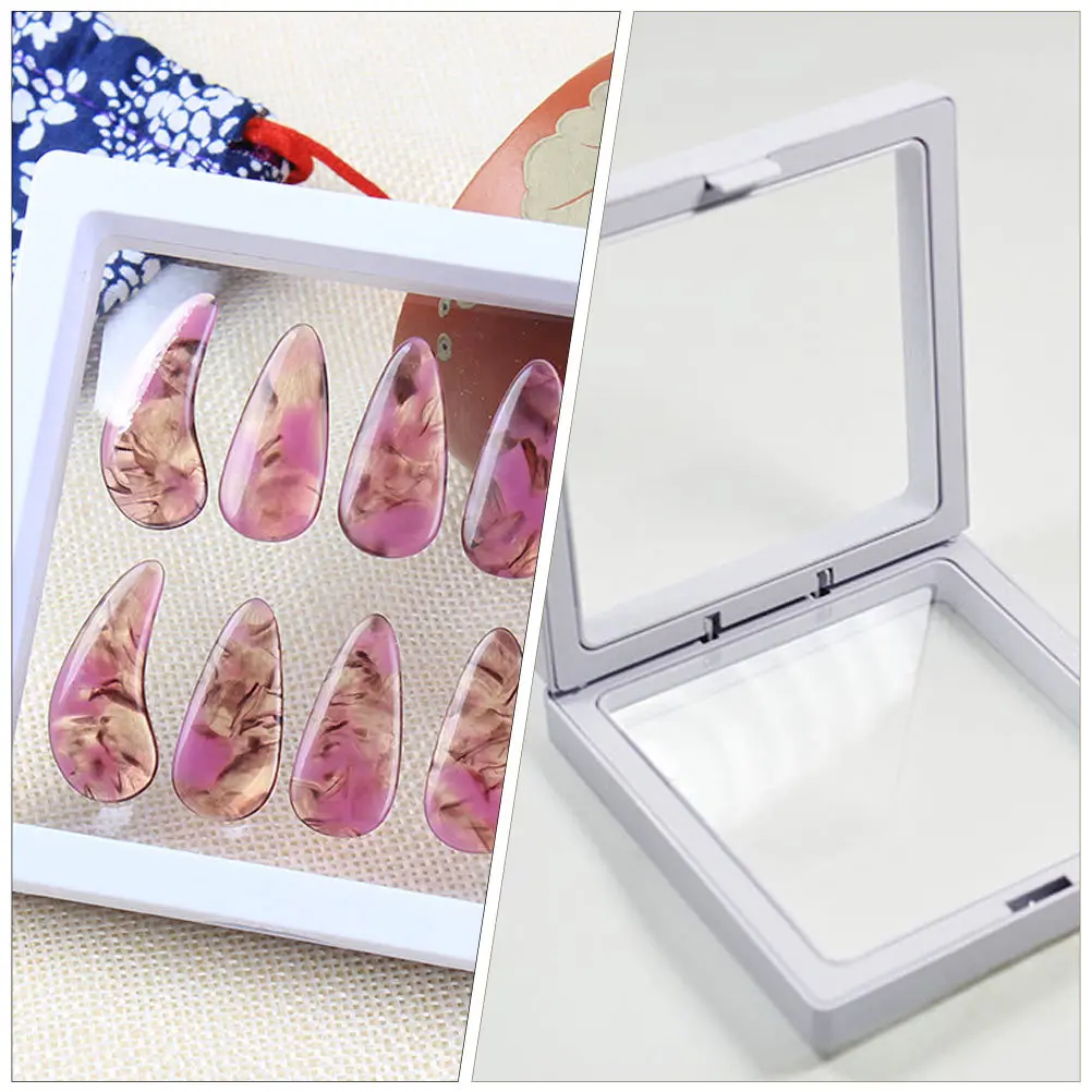 

2pcs Nail Box Organizers Premium Manicure Nails Storage Boxes Durable Fake Nail Holder Chic Earring Box Portable Sundries