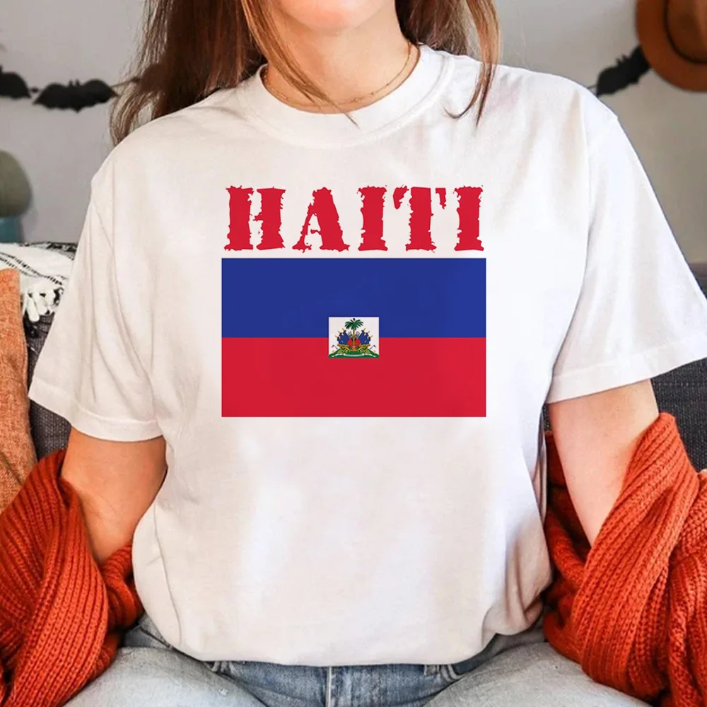 Haiti t-shirts women Japanese streetwear Tee female anime manga y2k clothing