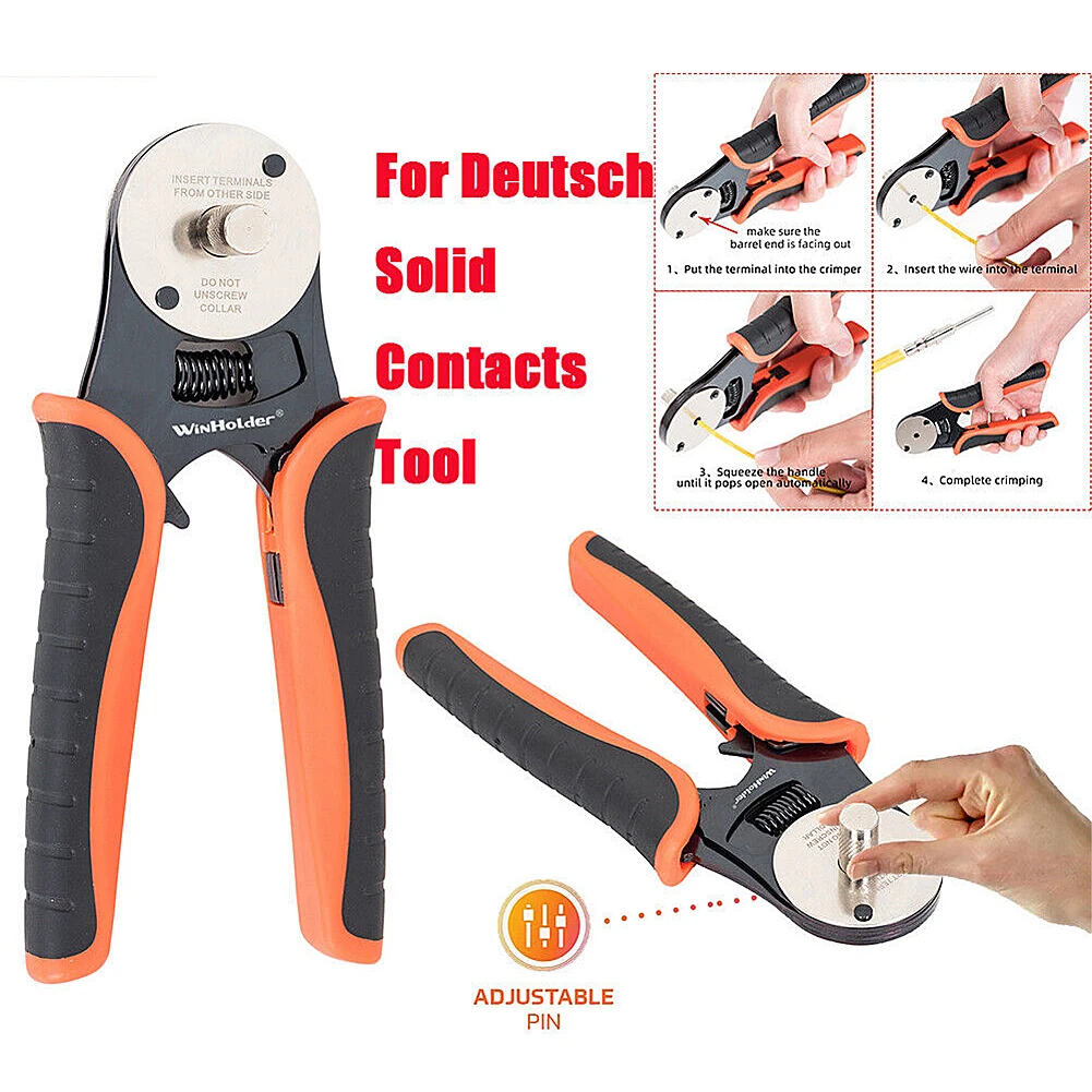 Deutsch 4-Ways D-Sub Genuine Connector Crimper Set 14-16-18AWG Solid Contacts & Crimper Tool  4-Way D Sub Pin Crimper Tool