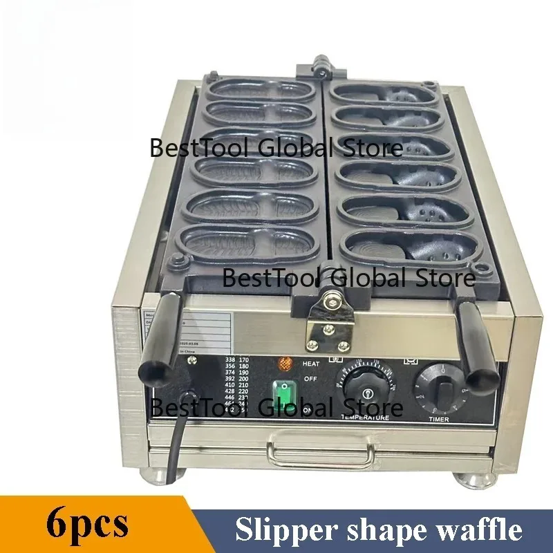 6pcs Shoes Shape Waffle Machine Electric Funny Shoes Pattern Cake for Ki-ds Customization Mold