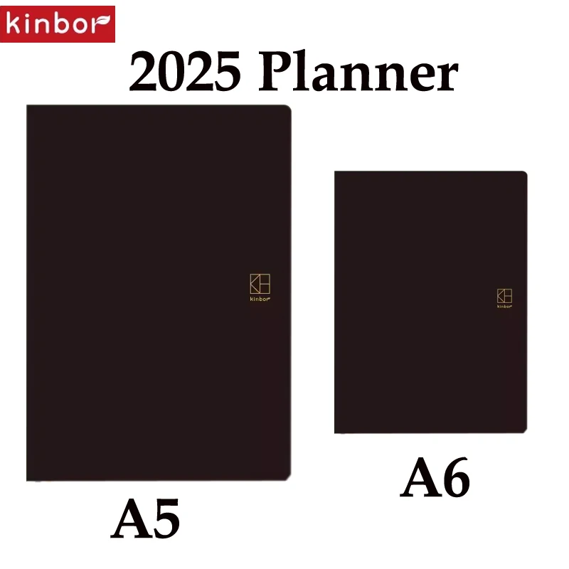 Kinbor 2025 A5 A6 Pocket Journal Notebook Week Month Year Daily Planner Self-Discipline Calendar Agenda 52g Bachuan Paper Record