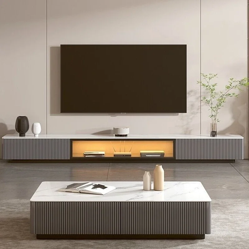 Granite Minimalistic Tv Stand High Floor Luxury Standing European Tv Table Bedroom Meuble Tv Suspendu Soggiorno Furniture