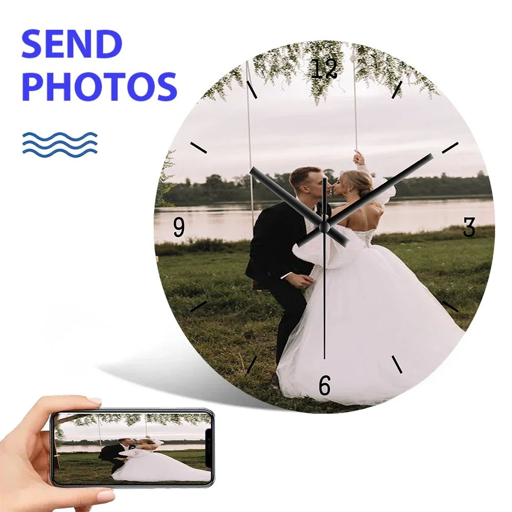 Personalized Wall Clock Quiet Quartz Home Clock Custom Photos Wedding Corporate LOGO Baby Art Photos Family Portraits FASHION