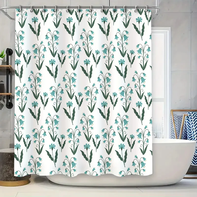 

Занавеска для душа на открытом воздухе с классическим цветочным узором идеально подходит для украшения ванной комнаты!