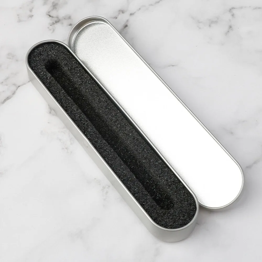 Portable Metal Tin Box with Sponge Lining Multifunctional Pen Box Rectangular Stationery Box Home Storage