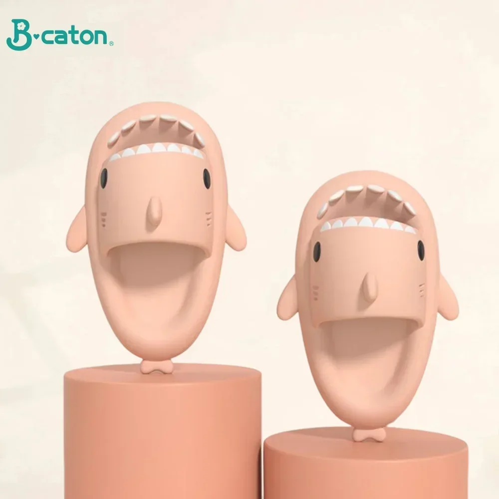 Cartoon Shark Children Slippers Thick Bottom Soft Sole Men Women Kids Slipper Non-slip Abrasion Resistant Bathroom Sandal Shoes