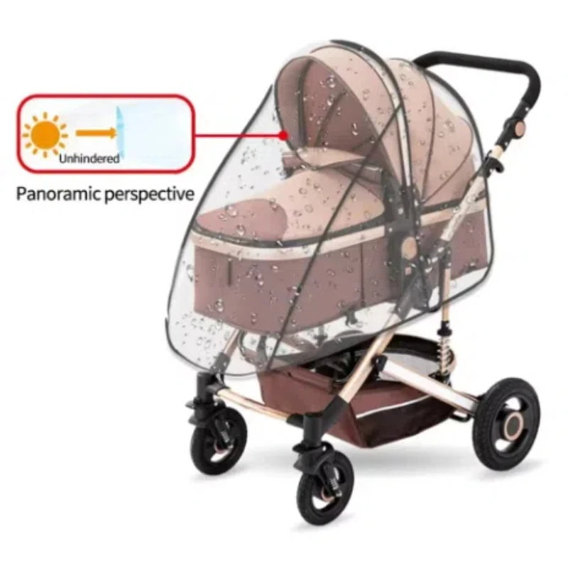 Universal กันน้ํา Rain COVER สําหรับ Prams Pram อุปกรณ์เสริมโปร่งใสฝุ่นเปิดซิปร่ม Rainy Season กันน้ํา