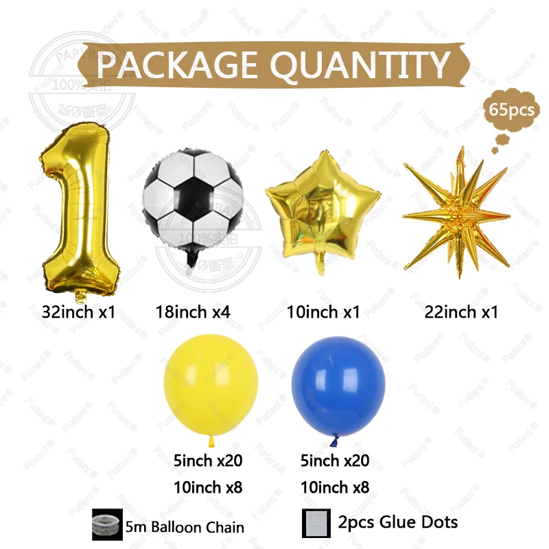 65 قطعة بالون كرة القدم الخماسي الذهبي عدد بالون عيد ميلاد مجموعة الرياضة تحت عنوان الطرف الديكور عيد ميلاد التصوير الدعائم