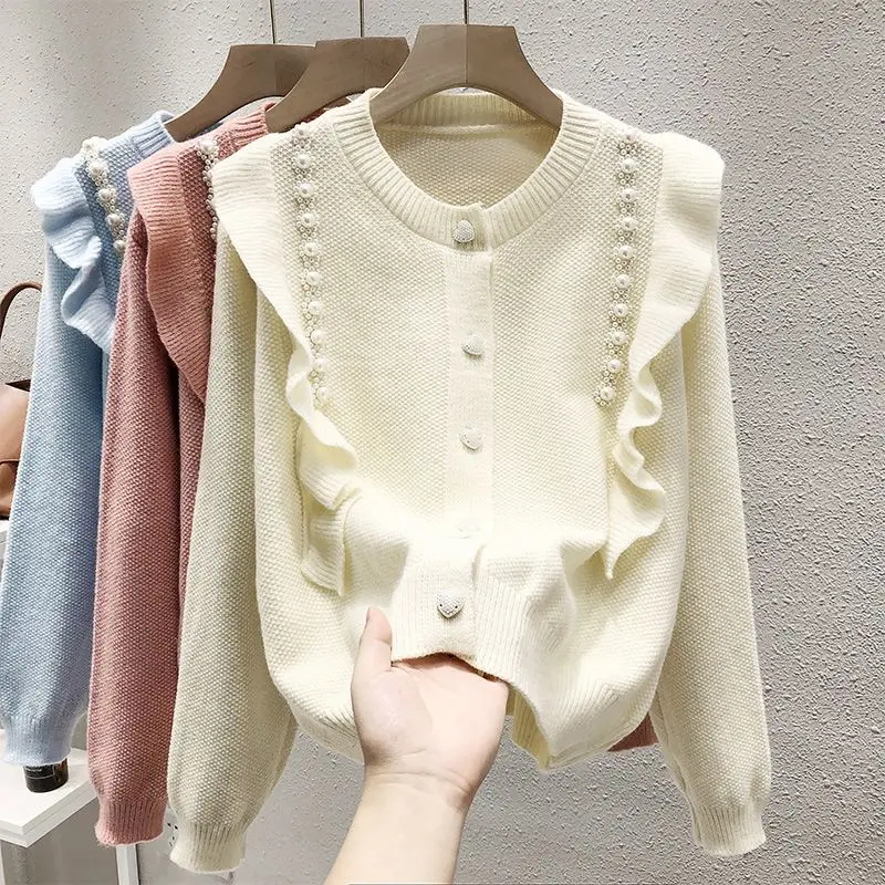 女性の長袖ニットカーディガン、セータージャケット、ルーズトップ、人気アイテム、新しい、春と秋