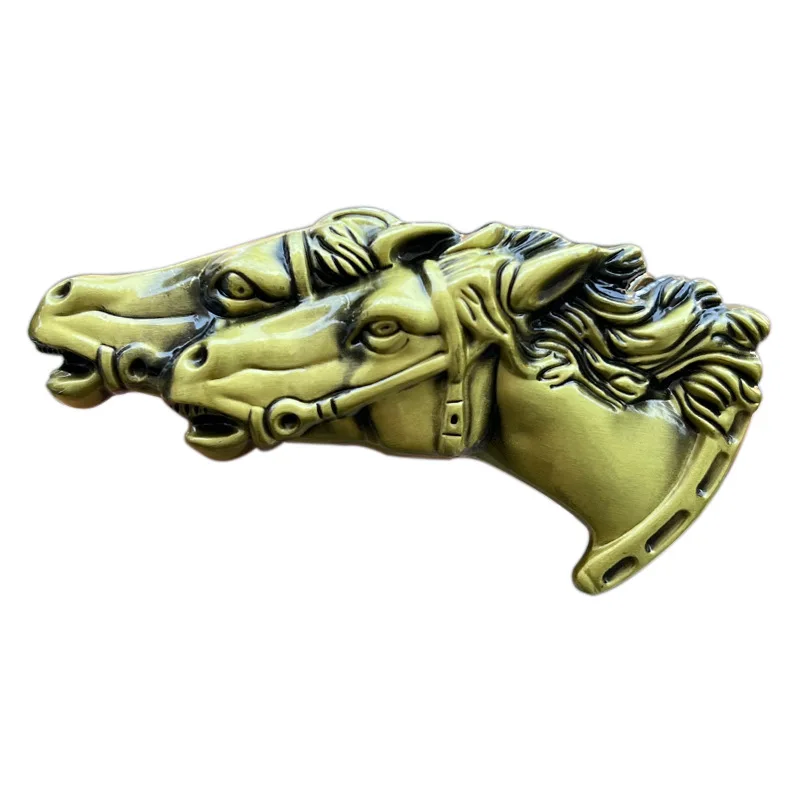 

Мужская повседневная гладкая пряжка для ремня из цинкового сплава с дизайном в виде головы лошади для модных аксессуаров