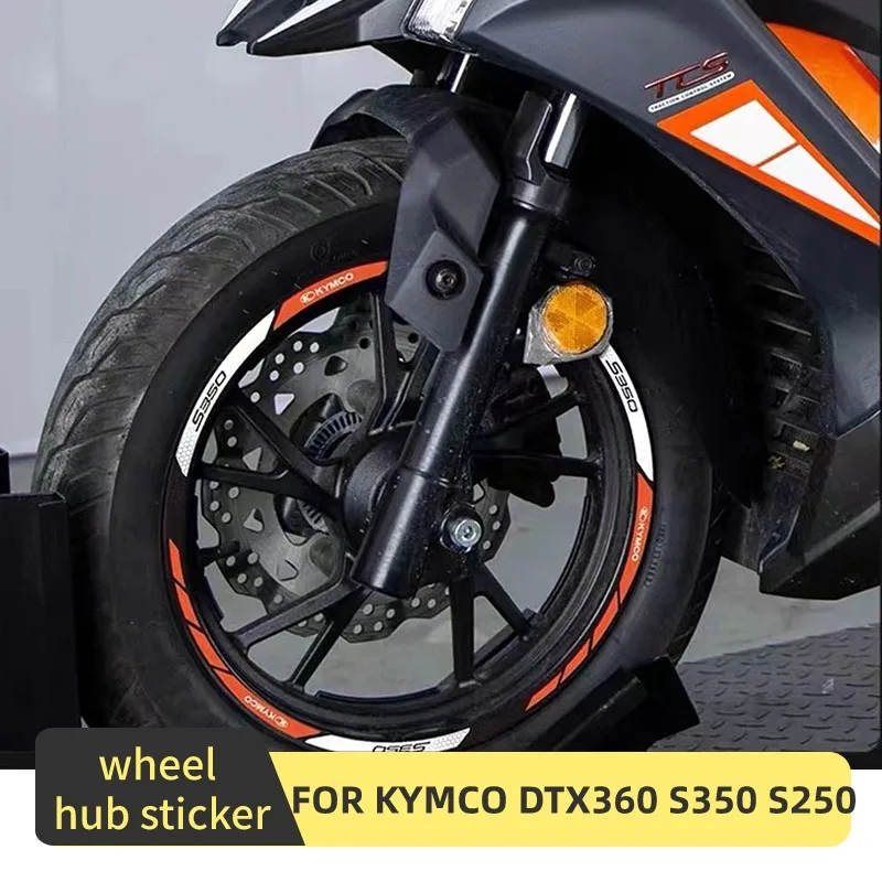 

FOR KYMCO DTX360 DTX 360 S350 S250 Wheel Hub Sticker Tire Sticker Reflective Waterproof Sticker Decal Decoration Modification