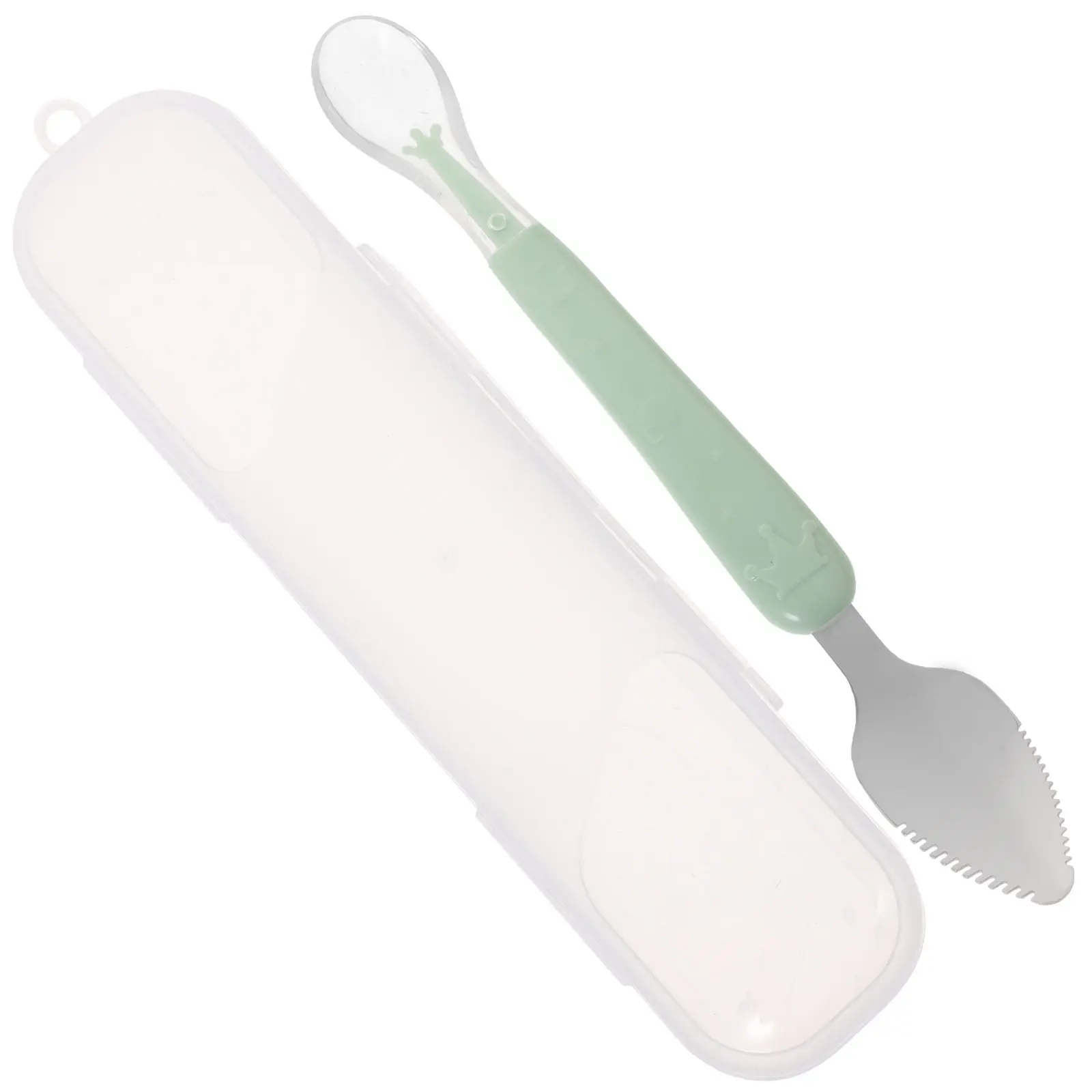 Baby Scraping Spoon Fruit Mud Scraper Soft Silicone Double Round Edge Safe Convenient Portable Scraping Spoon Spatula for Baby