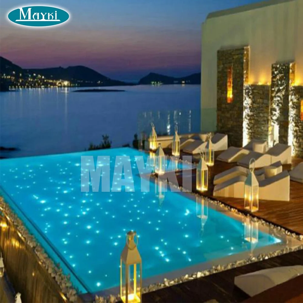 Outdoor 14 Core Starry Sky Ceiling Fibre Optic Multi-Core End Glow Plastic Optical Fiber Lighting For Pool