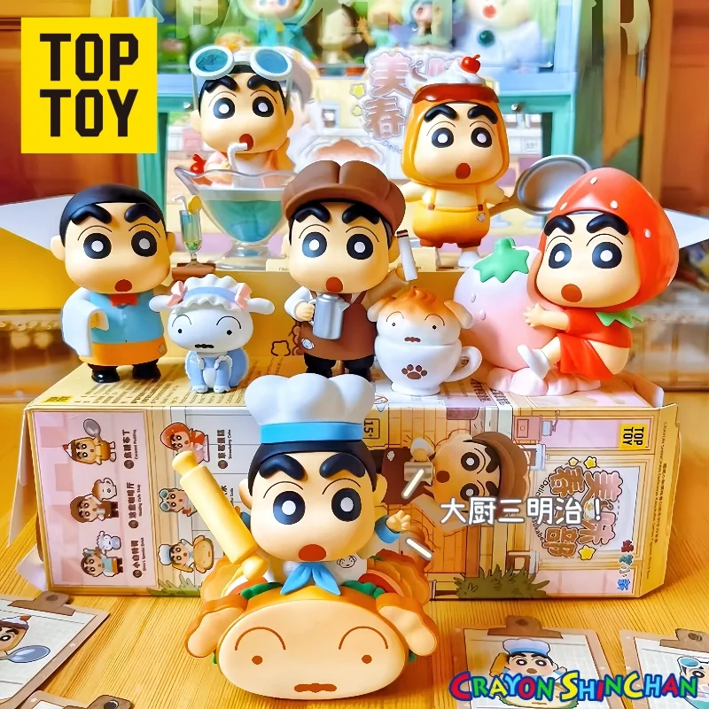 

Pre-Sale TopToy Crayon Shin-Chan Delicious Kasukabe Series Blind Box Anime Figure Trendy Toys Desk Cute Collectibles Kawaii Gift
