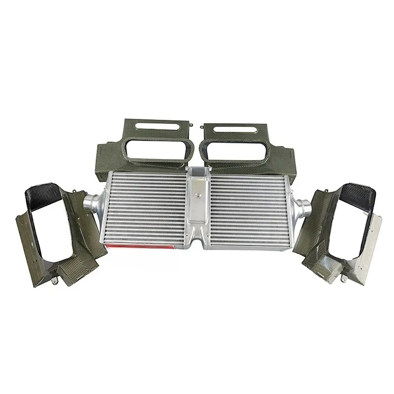 Jagrow Custom Printed CNC tank Intercooler with Carbon Fiber air Guide Hood for  911 992