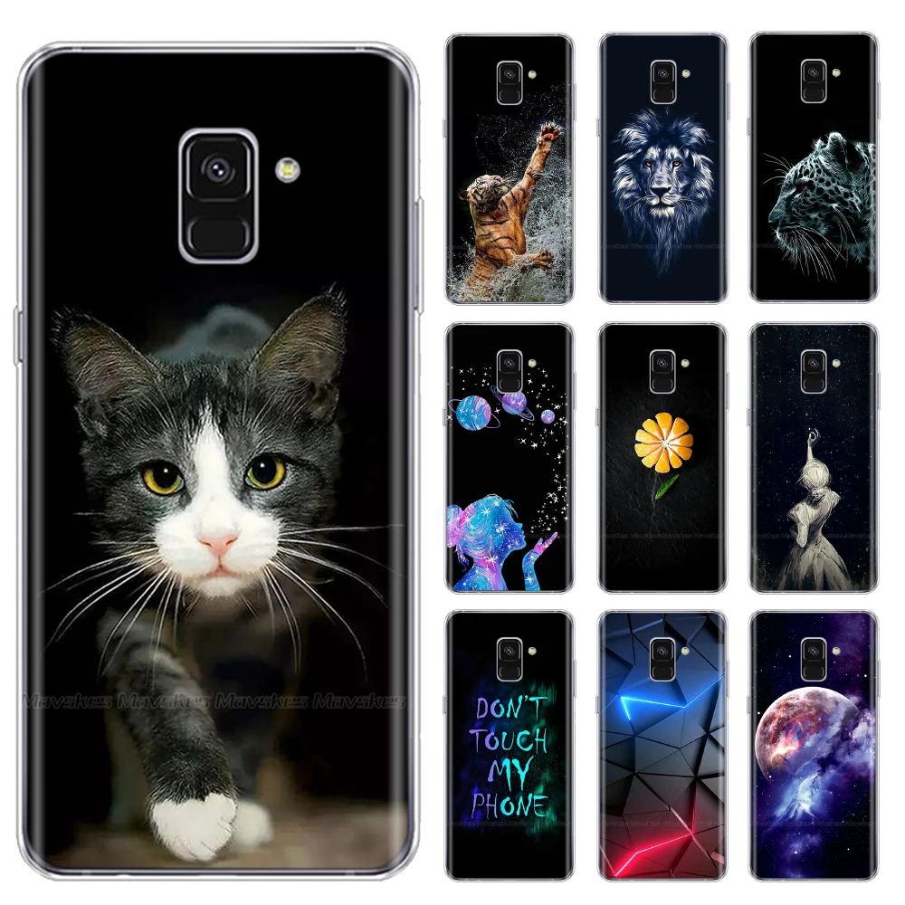 A8 2018 Case for Samsung Galaxy A8 Cover A530F SM-A530F Painted Silicone Soft Fundas for Samsung A8 Plus 2018 A8+ Bumper Coque