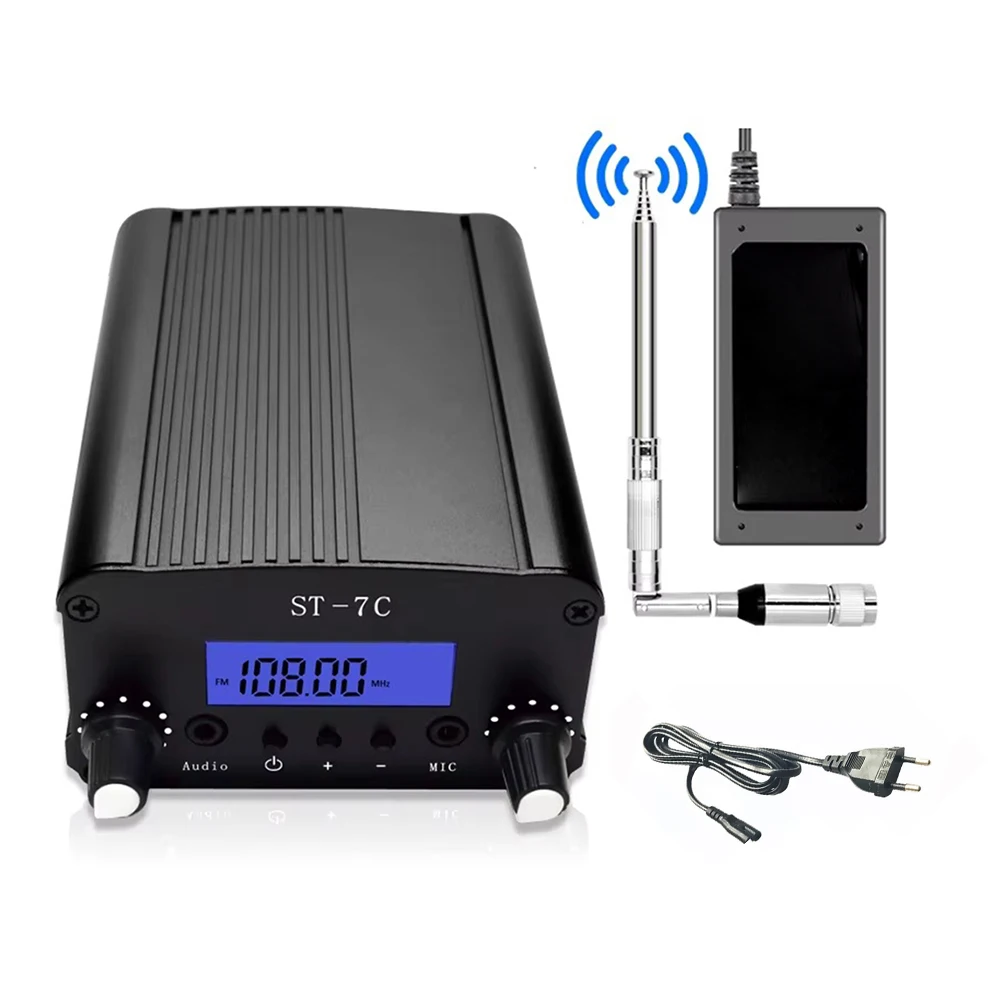 ST-7C 76-108MHz For FM Tuner With PLL Technology Dual Audio Input Mic For Listening Exam Classroom Broadcast Tester