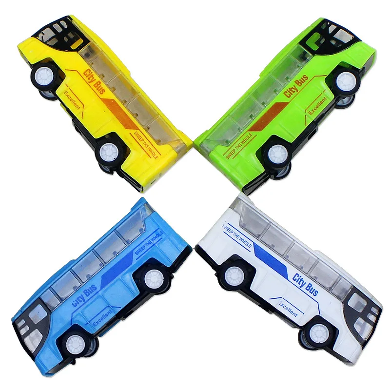 Children's Boys Pull Back Car Toys Simulation Mini Plastic City Bus Car Toy Model Kids Puzzle Toys Boys Interactive Toys