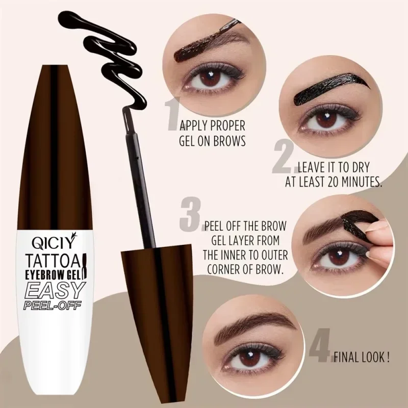 Gel para cejas despegable, duradero, 3 días, tatuaje, crema fácil, Natural, semipermanente, a prueba de manchas, resistente al sudor, cosméticos impermeables