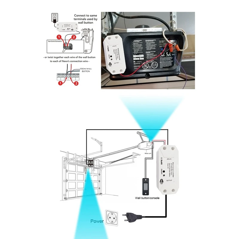 HOT! Tuya WIFI 2.4G Smart Garage Door Opener Controller Open And Close By Phone APP Compatible Alexa And Google Home