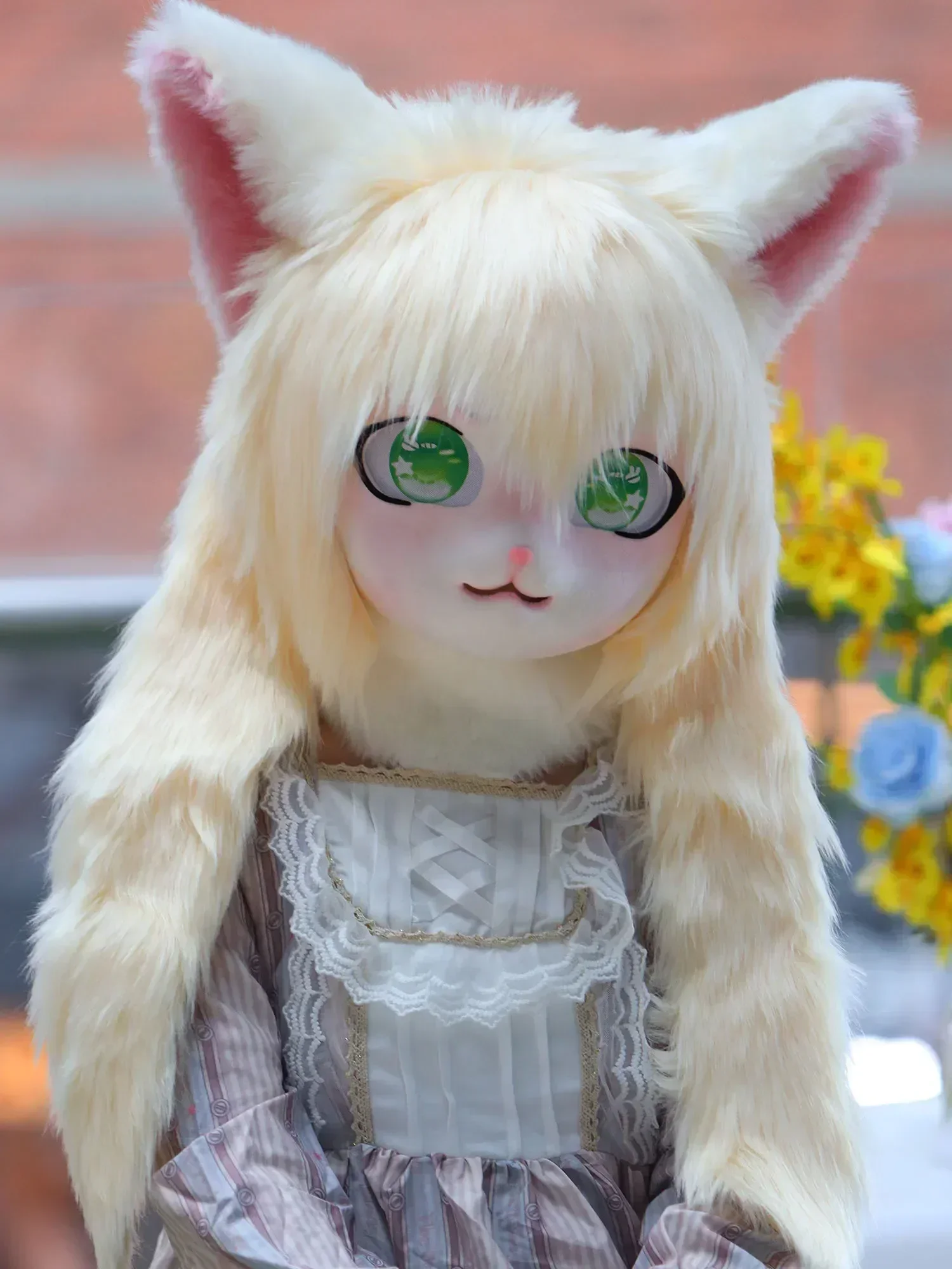 Śliczny zestaw słuchawkowy Furry Kig Cosplay Mask Paw Head Base Comiket Furry Fursuit Kigurumi Animal Cat Rabbit Doll Beast Costume kids Gift