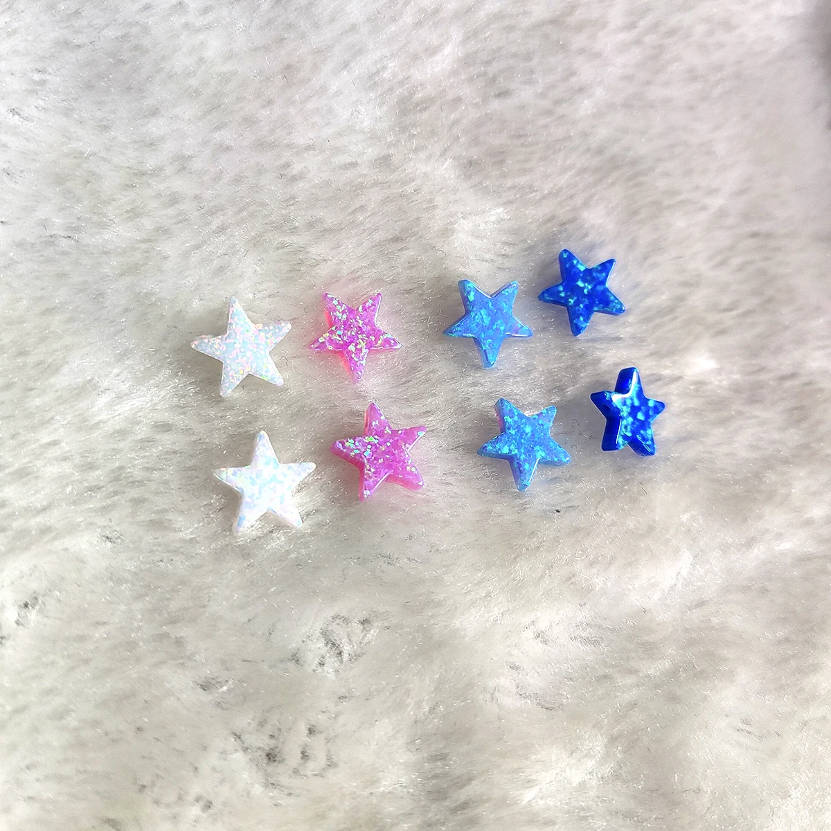 

1 Bag 5 Point Star Beads for Jewelry Making Lab Created Fire Opal Star Beads for Bracelets 6mm-10mm