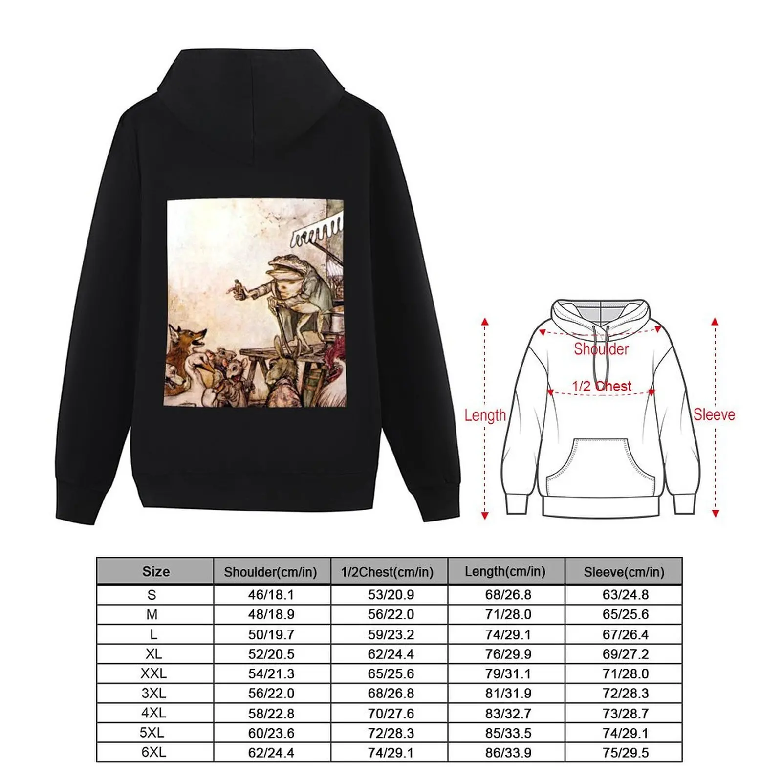 The Quack Frog - Arthur Rackham Hoodie ملابس الخريف الكورية ملابس رجالية ملابس كورية ملابس رجالية بقلنسوة كبيرة الحجم