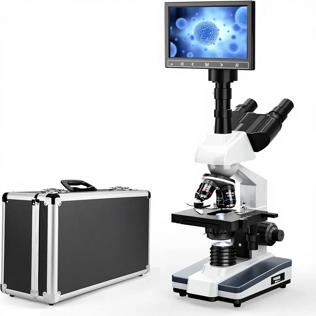 Microscope Compound 40X - Mikroskop Majemuk Trinokuler 40X-2500X dengan LCD