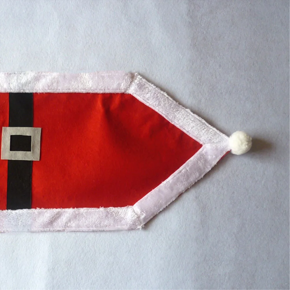 

Christmas Runner Santa Claus Belt Design Reusable Washable Cloth For Party Home Hotel Decoration Table Flag For Dining Table