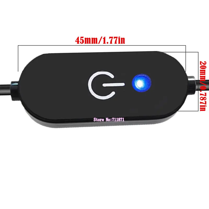 Taśma LED USB do Type-C Dotykowy ściemniacz Kabel zasilający Linia z niebieskim światłem Przełącznik sterujący listwą świetlną Typ USB C Przewód