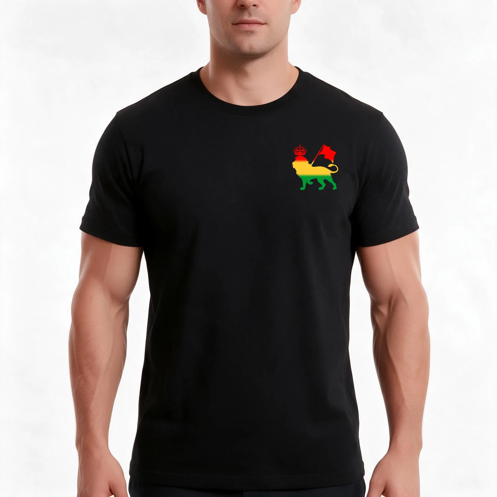 Lion of Judah - For rasta reggae fans T-Shirt, Summer Casual Cotton Tee, Oversized Streetwear Tops, Vintage Graphic Print