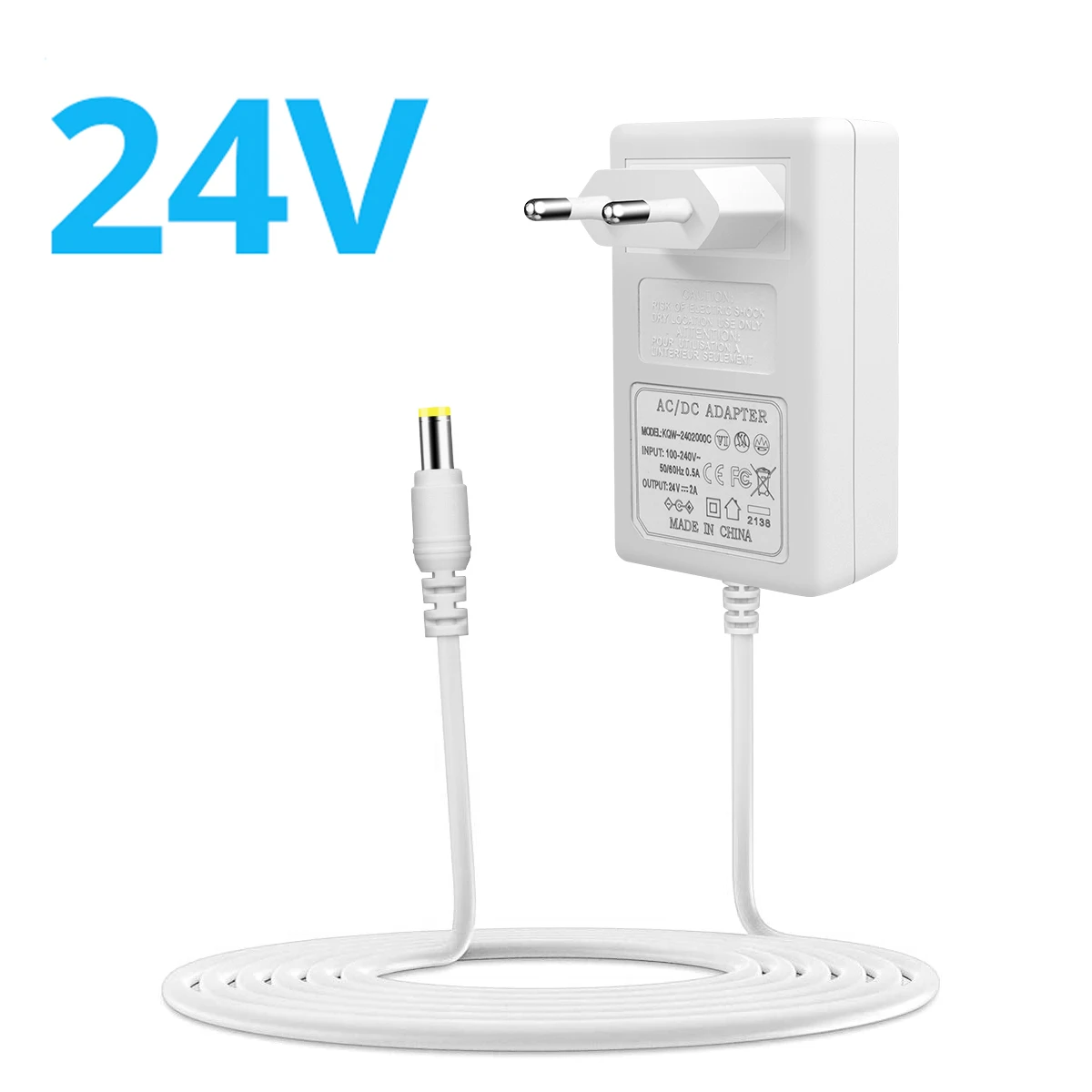 AC220V To 24V Power Adapter 1A 2A Full Power Supply EU Plug Work With LED Light Strip / Home Appliance Lighting Transformer