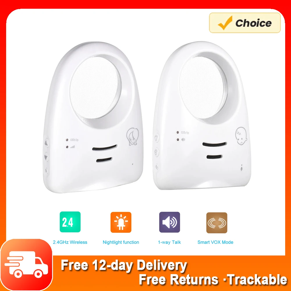 

Baby Monitor Portable 2.4GHz Wireless Digital Audio Monitor One-Way Talk Crystal Clear Baby Cry Detector Sensitive Transmission