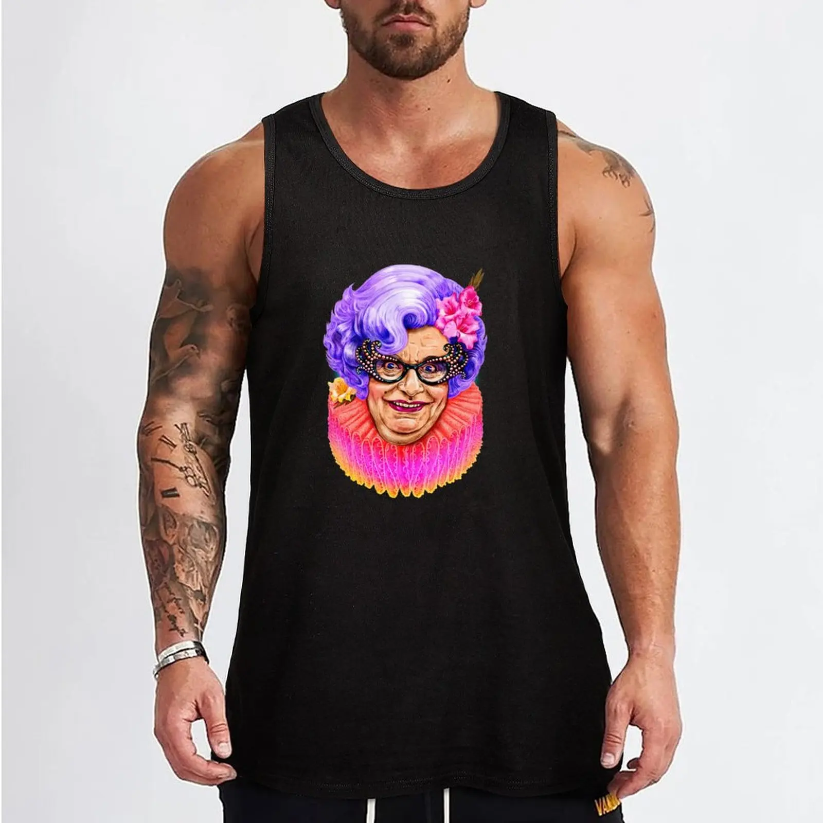 Dame Edna Everage by Jock Mooney Tank Top Gym T-shirts for men muscular man Top clothes for men