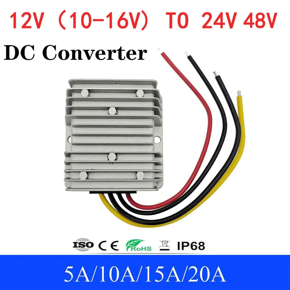 12V to 24V 48V 5A 10A 15A 20A Step-up DC DC Converter 120W 240W 360W 480W Boost Voltage Regulator waterproof power supply module